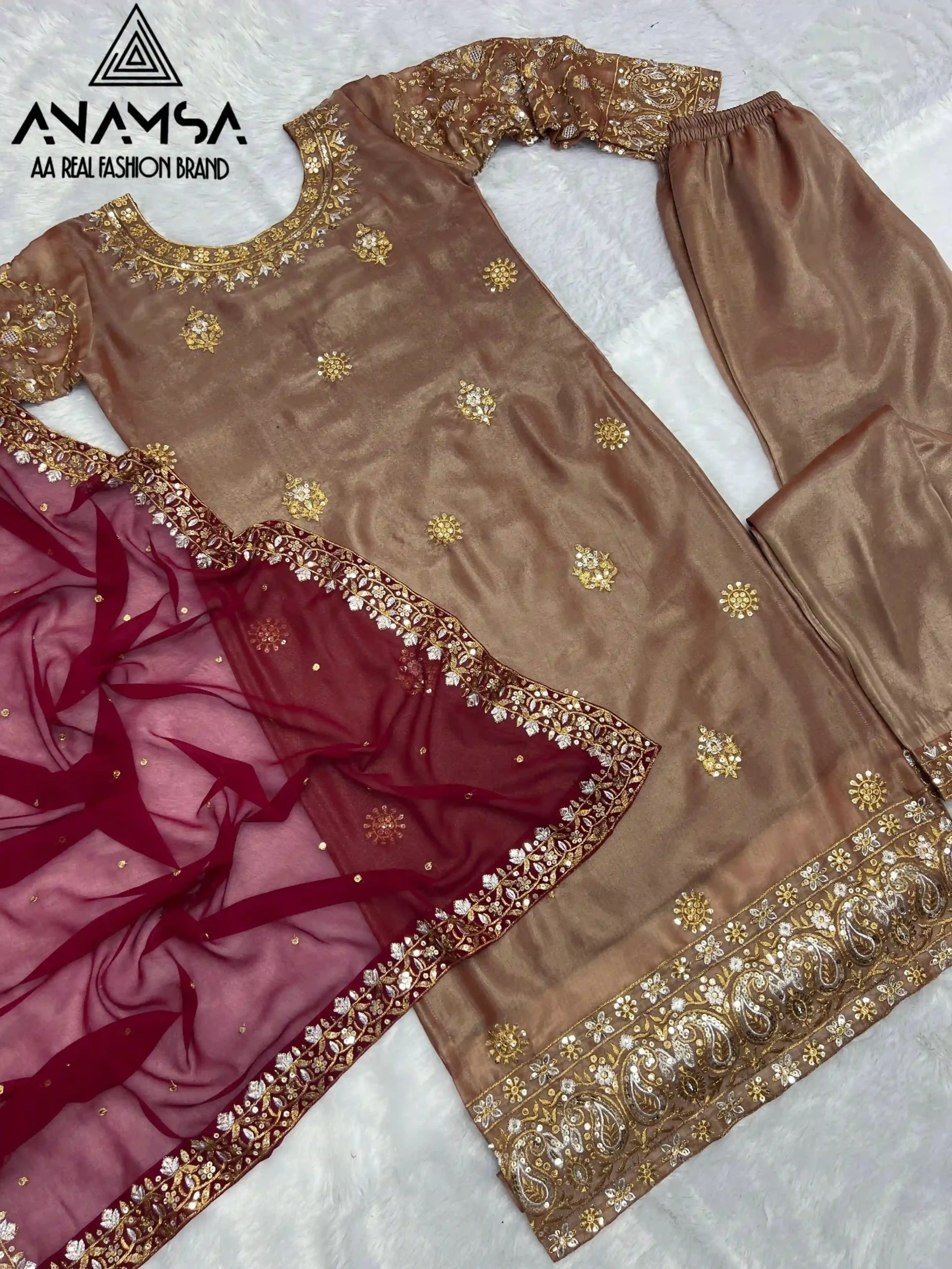 Vardan Ethnic Anamsa 489 Heavy Pure Jimmy Chu Wholesale Pakistani Salwar Suit — Wholesale Pakistani Suits, MPA wholesale from Surat - Gallery Image 2